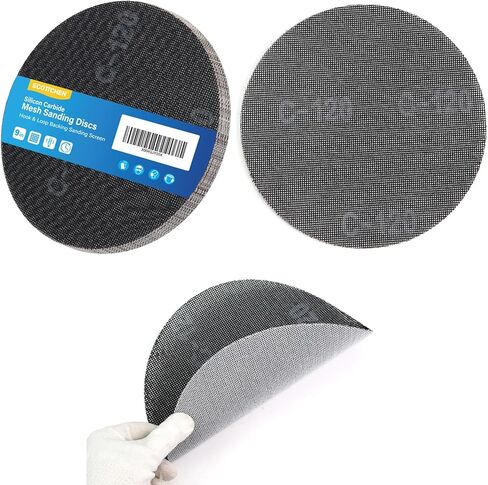 SCOTTCHEN 9 Inch Mesh Drywall Sanding Disc,120 Grit Hook and Loop Low-Dust Drywall Abrasive Sanding Screen Mesh for Electric Sanders, Pole Sanders-10 Pcs in Kuwait