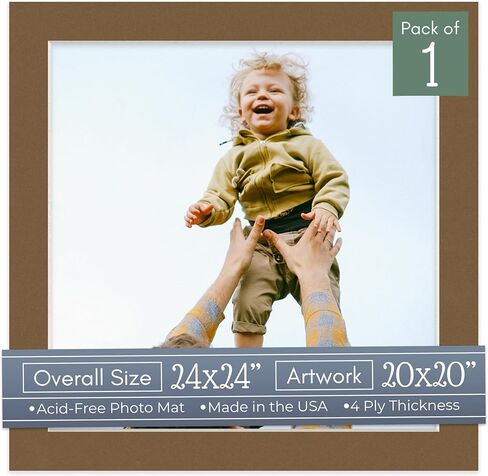 CountryArtHouse Cream Acid Free 24x24 Square Picture Frame Mat with White Core Bevel Cut for 20x20 Pictures - Fits 24x24 Frame - Pack of 1 Matboard Show Kit with Acid Free Backing & Clear Bag in Saudi Arabia