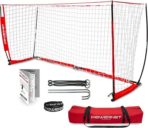 PowerNet Soccer Goal for Backyard, 3Mx2M / 12x6 FT Portable Soccer Net, Sports & Outdoors Training Equipment, 1 Goal & Zipper Storage Bag in Saudi Arabia