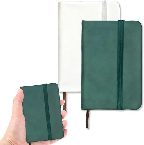 2 حزمة دفتر جيب صغير ، مجلة غلاف فني مفكرة مع ورق سميك مبطن ، 200 صفحة غلاف مجلة Mini Journal Notepad (Black ＆ Gray) in Kuwait