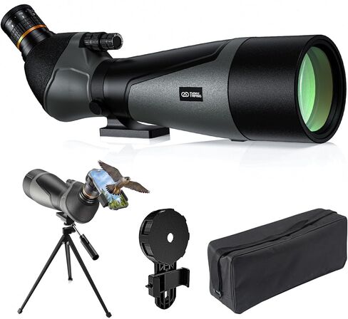 نطاق اكتشاف 25-75x85، نطاقات تركيز مزدوجة مع منشور BAK4 وعدسة FMC، حامل ثلاثي القوائم، محول الهاتف وحقيبة الحمل، نطاق رصد للاستهداف، ومشاهدة الطيور، والحياة البرية in Kuwait