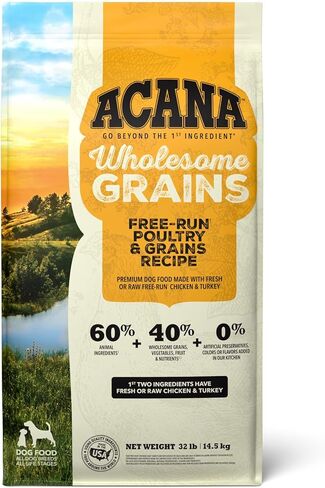 ACANA Wholesome Grains Dry Dog Food Red Meat & Grains Beef Pork & Lamb Recipe 4lb Bag in Saudi Arabia