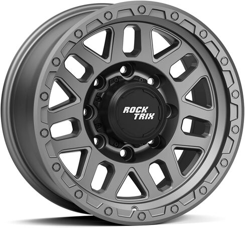 RockTrix RT110 20 inch Wheel 8x165.1 8x6.5 Compatible with Dodge Ram 2500 (1994-2024), 20x9 (-12 Offset, 4.5 Backspace), Gunmetal, Also fits Chevrolet GMC 2500 3500 in Saudi Arabia