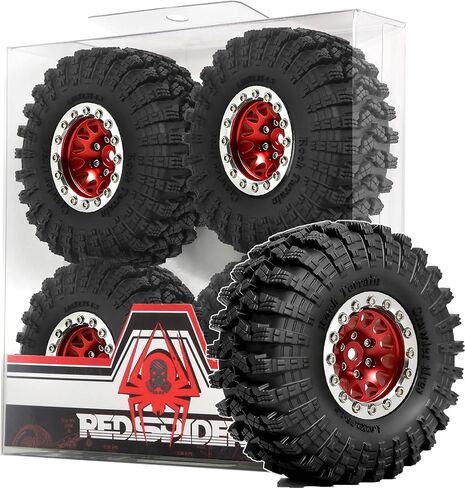 REDSPIDER•1.3 Crawler Mud Tires OD 2.75'' (4PCS) for 1/18 1/24 TRX4M SCX24 AX24 FCX18 FCX24 RC Crawler Car (Tires) in Saudi Arabia