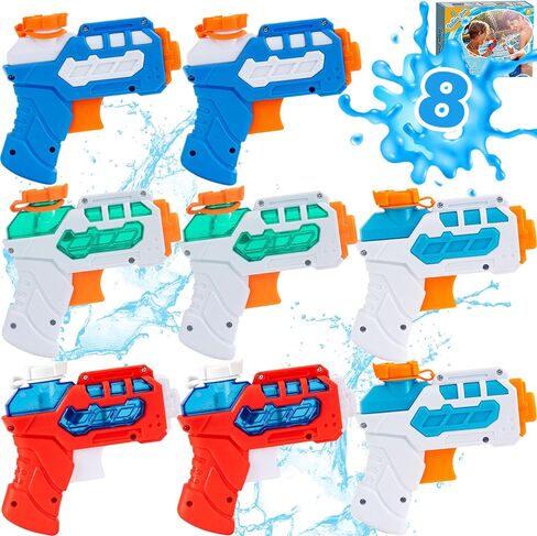 4 حزمة مسدس ماء للأطفال ، مسدس صغير للمياه الصيفية لصالح شاطئ حديقة البلياردو الصيفي ، حشو حفلة عيد ميلاد للبنين في الهواء الطلق ، لعبة تدريب للكلاب القط (الأحمر/الأزرق) in Kuwait