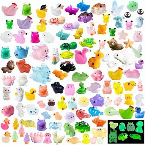135 PCS MINI Resin Animals Resin Tiny Animal Miniature Animals التماثيل الصغيرة الصغيرة حيوانات صغيرة كبيرة للحديقة الجنية ملحقات المناظر الطبيعية الدقيقة دمية إخفاء الحرف اليدوية in Saudi Arabia