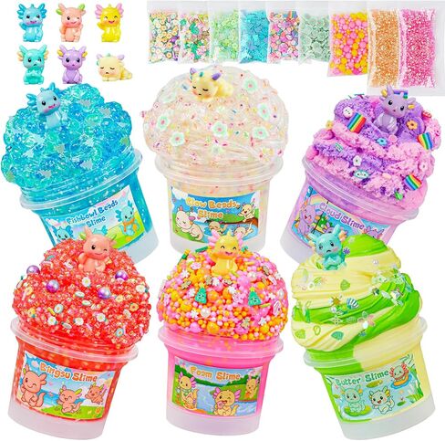 مجموعة Capybara Slime Kit ، 20 أوقية إجمالية ، مجموعة تخفيف الإجهاد الحسية الوحل تشمل 6 أغاني مختلفة من الملمس ، توهج في الوحل المظلم مع إضافات لطيفة ، ASMR ، مجموعة الوحل المثالية للفتيات الذين تتراوح أعمارهم بين 8-12 in Kuwait