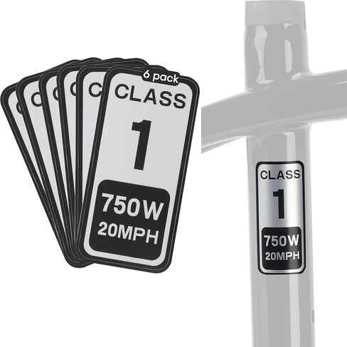 EBike Class 3 Stickers, 750W 28MPH Labels, Waterproof Decals for Electric Bicycle Frame, 6-Pack in Kuwait