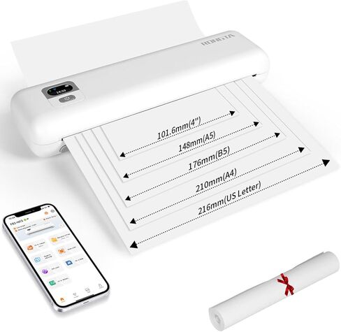 Rongta Portable Printer Wireless for Travel ، F82 Inkless Bluetooth & WiFi Printers 300DPI ، متوافقة مع iOS ، Android ، الكمبيوتر المحمول ، الدعم 8.5 "× 11" خطاب أمريكي و A4 للمكتب والسيارة والسيارة والسيارة in Saudi Arabia