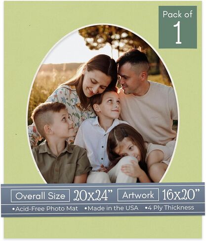 CountryArtHouse Baby Blue Acid Free 20x24 Oval Picture Frame Mat with White Core Bevel Cut for 16x20 Pictures - Fits 20x24 Frame - Pack of 1 Matboard in Saudi Arabia
