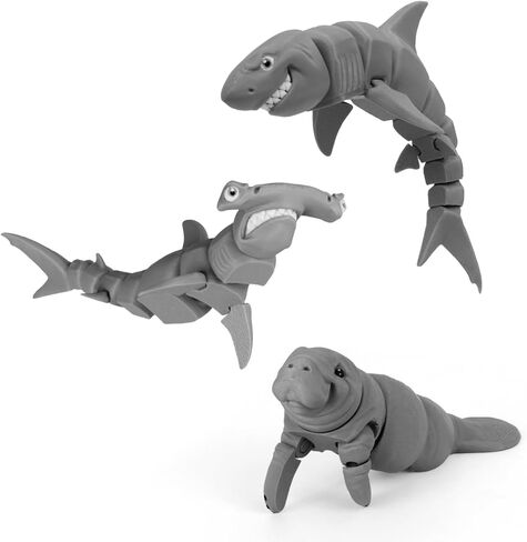3D Printed Animals Wolf, Flexible Articulated Poseable 3D Printed Animals - Fidget Desk Pets Gift Classroom Rewards Toys in Saudi Arabia