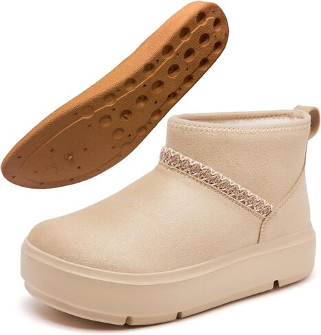 Wide Toe Platform Mini Snow Boots for Women Arch Support Ankle Winter Boots Non Slip Outdoor Warm Booties in Saudi Arabia