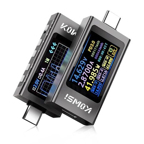 DIYMORE USB C TESTER POWER METER ، USB C TESTER Multimeter Digital مع شاشة LCD ، فولتميتر الرقمي جهد C واختبار اختبار بروتوكول PD3.1 الحالي ، 240W/40V/12A سعة in Saudi Arabia