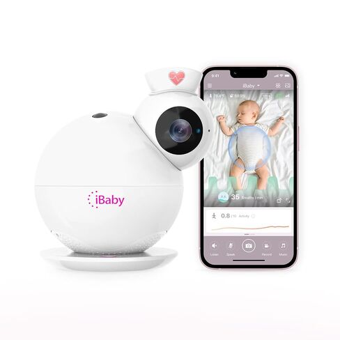 iBaby Monitor M6S، نظام ذكي للعناية بالطفل مزود بتقنية Wifi، مجموعة كاميرا لاسلكية لسلامة الأطفال بدقة 1080 بكسل مع مكبرات صوت Wi-Fi، رؤية ليلية، مقلاة 360 درجة وإمالة 110 درجة in Kuwait