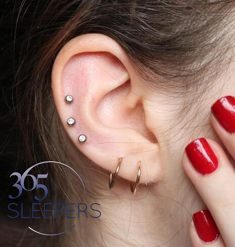 365 SLEEPERS Sterling Silver 8mm - 14mm Diamond Cut Twist Hinged Hoop Nose Lip Septum Tragus Segment Ring Sleeper Earrings Australian Made Nickel Free Hypoallergenic in Saudi Arabia