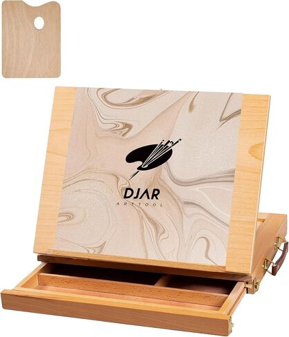 DJAR 49 pcs Acrylic Paint Set with Tabletop Easel Box, 24 Acrylic Paint Colors, Sketchbook, Painting Pads, and Complete Acrylic Art Supplies Kit for Adults, Teens, and Beginners in Saudi Arabia