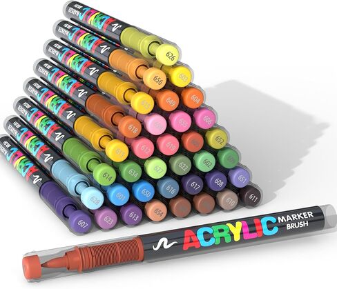 240 Colors Acrylic Paint Markers Set, Soft Brush Tip Pens for Rock, Wood, Canvas, Glass, Ceramic, Fabric, DIY Craft Projects – Waterproof, Quick-Dry, Vibrant Ink for Artists & Beginners in Saudi Arabia