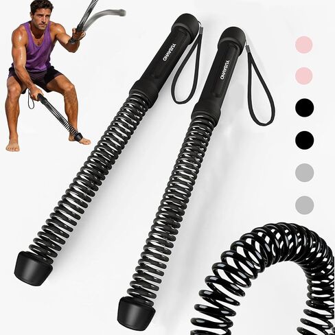 Ropeless Battle Ropes for Home Gym-Cordless Training Rope Fitness Equipment for Men & Women,Weighted Workout Ropes for HIIT,Versatile Exercise Equipment for Home and Travel Exercise(Black) in Kuwait