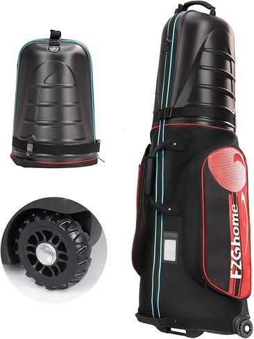 Golf Travel Bags for Airlines with Hard Case Top & Wheels, Hard Shell Top Protect Golf Club, Made of 1680D Heavy Duty Oxford, Internal Strap for Fixing, Lightweight and Easy to Maneuver in Kuwait