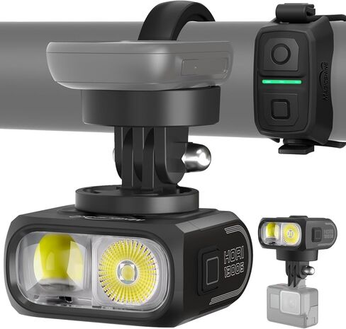 مصباح أمامي للدراجة Magicshine HORI1300S، متوافق مع Garmin/Wahoo، ضوء أمامي عالي ومنخفض 1300 لومن، قابل لإعادة الشحن عبر USB-C، مقاوم للماء IPX6 للركوب الليلي وركوب الدراجات في المناطق الحضرية in Saudi Arabia