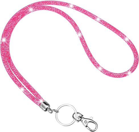Bling Lanyard ، 19.7 '' Office Neck Strap Crystal Lanyards Office Office keykain Crystal Keychain with Metal Clasp & Keyring for Id Badge Holder Key (Purple) in Kuwait