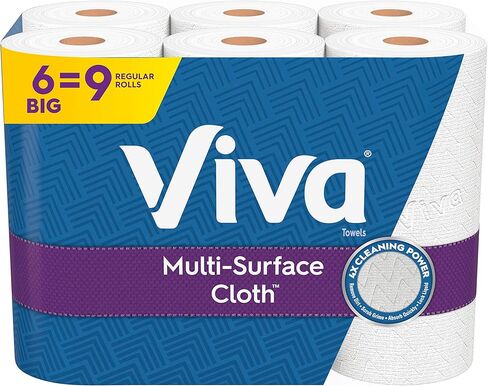 Viva Multi-Surface Cloth Playels ، اختر-ورقة-6 لفات كبيرة = 9 لفات منتظمة (83 ورقة لكل لفة) in Kuwait