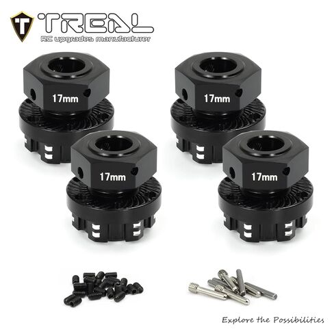 TREAL 7075 Aluminium 17mm (0.67in) محولات HUX محولات العجلة متوافقة مع Arrma Kraton 6S Exb (Silver in Kuwait