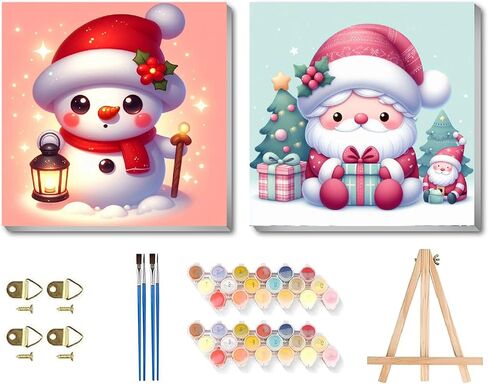 12 Pack Animals Paint by Numbers Att for البالغين ، الطلاء البالغ من أدوات الأرقام ، الطلاء المصغر بأرقام للمبتدئين للبالغين ، لوحة أكريليك صغيرة على القماش للبنات المنزلية 8x8 بوصة in Kuwait