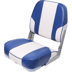 Boat Seats Low/High Back Folding Bass Boat Seat for Fishing Jon Pontoon, White/Charcoal in Kuwait