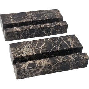Marble Business Card Holder for Desk, Brown Card Display Stand, 25 Cards Capacity in Saudi Arabia