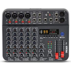 Line Mixer Audio mixer, 6-Channel Stereo Line Mixer, 6.35mm TRS/TS Output and Input Ultra Low Noise Mini Audio Mixer with Mono/Stereo Switch for Sub-Mixing in Saudi Arabia