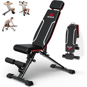 مقعد وزن قابل للتعديل، مقعد تمرين قابل للطي بوزن 880 رطل مع مسند رأس ممتد لتدريب قوة الجسم بالكامل، مقعد منحدر مع قابل للطي in Kuwait