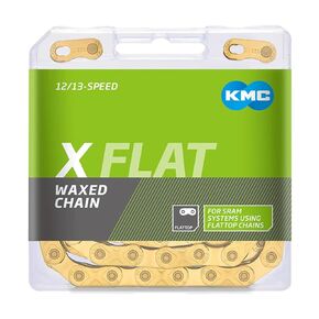 KMC XFLAT Flat-Top Bicycle Chain | Pre-Waxed with KMC Go Chain Wax | Compaltible with SRAM AXS 12/13-Speed Transmission/T-Type Compatible | Long-Lasting Efficiency & Durability (1, EPT, 12/13 Speed) in Kuwait