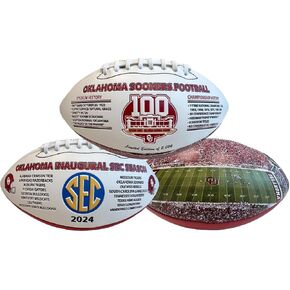 NIKCO SPORTS Oklahoma Sooners 100th Anniversary Football | Limited Edition of 2,024 | Memorial Stadium | NCAA College 2024 OU SEC Season Collectible Gift Memorabilia with Certificate of Authenticity in Kuwait
