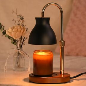 Candle Warmer Lamp - 2 Pack Candle Lamp Warmer with Timer Height Adjustable, Gifts for Mom, Women,Birthday, House Warming Gifts New Home Bedroom Decor, Wax Melt Warmer with 2 Bulbs Black in Saudi Arabia