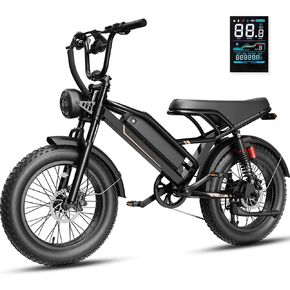 2000W/1500W Electric Bike for Adults, 32/28 MPH, Max 55-80 Miles, Electric Motorcycle with 48V Removable Battery, 20"/16" Fat Tire Dirt E Bike with Hydraulic Brake & Cruise Control for All-Terrain in Kuwait