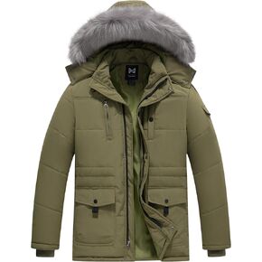 معطف شتوي بغطاء للرأس للرجال من KVE، سترة منتفخة دافئة، سترة مبطنة سميكة in Kuwait