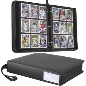 Premium Trading Card Binder,16 Pocket, Holds Up to 1600 Cards with Ringless 50 Double-Sided Sleeves, Label Design with a Pen, Side Loading Card Collection Album Folder with Zipper for TCG,Sports Cards in Saudi Arabia