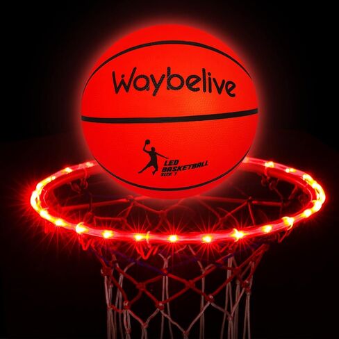مجموعة مصابيح كرة السلة LED Waybelive، حافة كرة السلة LED وإضاءة اللوحة الخلفية بجهاز التحكم عن بعد، 16 لونًا يتغير بنفسك، مقاومة للماء، فائقة السطوع للعب في الليل في الهواء الطلق (الحافة واللوحة الخلفية غير متضمنة) in Kuwait