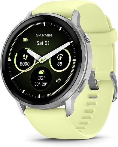 Garmin Venu® 4, 41mm, Advanced Health and Fitness GPS Smartwatch, Bright and Colorful Display, Built-in Flashlight, 10 Days of Battery Life, Lunar Gold with Bone Silicone Band in Saudi Arabia