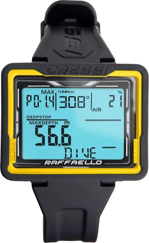 Cressi Raffaello Scuba Diving Wrist Computer, Black/Blue in Saudi Arabia