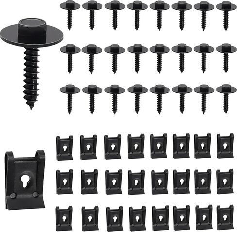 11548270 20 مجموعة من Fender Liner Splash Shield Bolt Screw Nut 11548270 متوافق مع GM شيفروليه كامارو إكوينوكس إمبالا ماليبو كولورادو كروز ترافيرس كاديلاك XT5 XTS ATS CT6 CTS in Kuwait