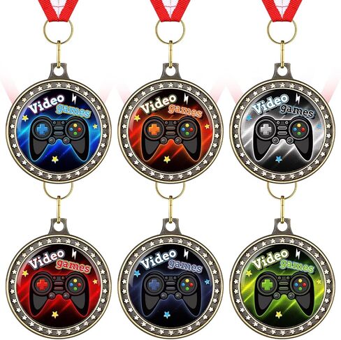 Pcs Video Game Award Medals with Neck Ribbons Video Game Party Competitions Favors Trophy Prize Winner Gift in Saudi Arabia