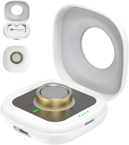 حافظة شحن لاسلكية لشاحن Oura Ring 4، محطة شاحن سفر محمولة بقدرة 2000 مللي أمبير في الساعة تناسب جميع أحجام Ring Gen 4، وقت تشغيل 30 يومًا (الشاحن الرسمي غير متضمن) in Kuwait