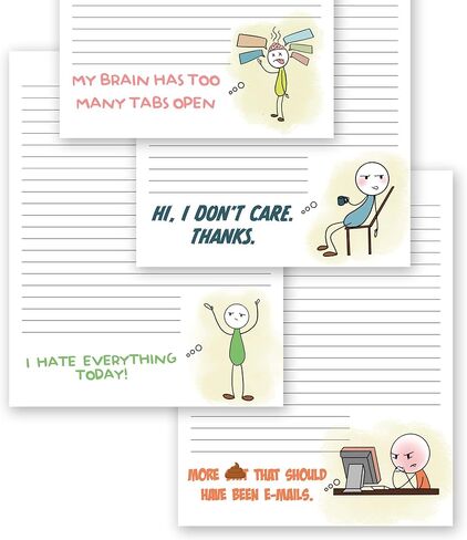 ZICOTO Super Funny Notepads - Hilarious Office Gift for Your Women Coworkers - Set of 4 Office Supplies Memo Pads w/ 4 Assorted Designs, 50 Sheets Each, 4.25" x 5.5" in Kuwait