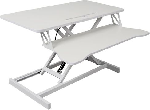 32 "ارتفاع محطة العمل المكتبية القابلة للتعديل - الجلوس إلى موقف مكتب الكمبيوتر المحمول ومحطة عمل الكمبيوتر المحمول مع صينية لوحة مفاتيح واسعة ، منصة مراقبة مزدوجة ، 44 رطلاً ، سوداء ، أسود in Saudi Arabia