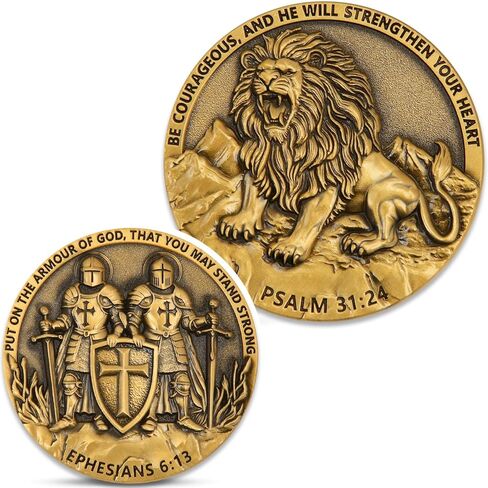 The Lord is My Shepherd Christian Challenge Coin - Psalm 23:4 Inspirational Religious Token with Elegant Design, Signifying Faith and History for Men and Women (Single Coin) in Saudi Arabia