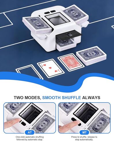 Automatic Card Shuffler,Dual Mode Foldable Card Shuffler for 1-2 Decks with USB-C Rechargeable Battery, Card Case for UNO, Skip-Bo, Poker, Blackjack, Texas Hold’em, Party in Kuwait