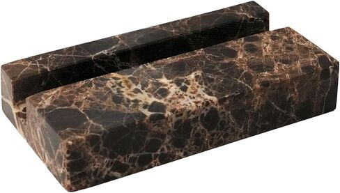 Marble Business Card Holder for Desk, Brown Card Display Stand, 25 Cards Capacity in Saudi Arabia
