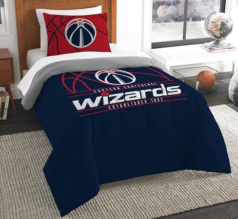 The Northwest Company NBA Washington Wizards Comforter and Sham Set, Full/Queen, Reverse Slam in Saudi Arabia